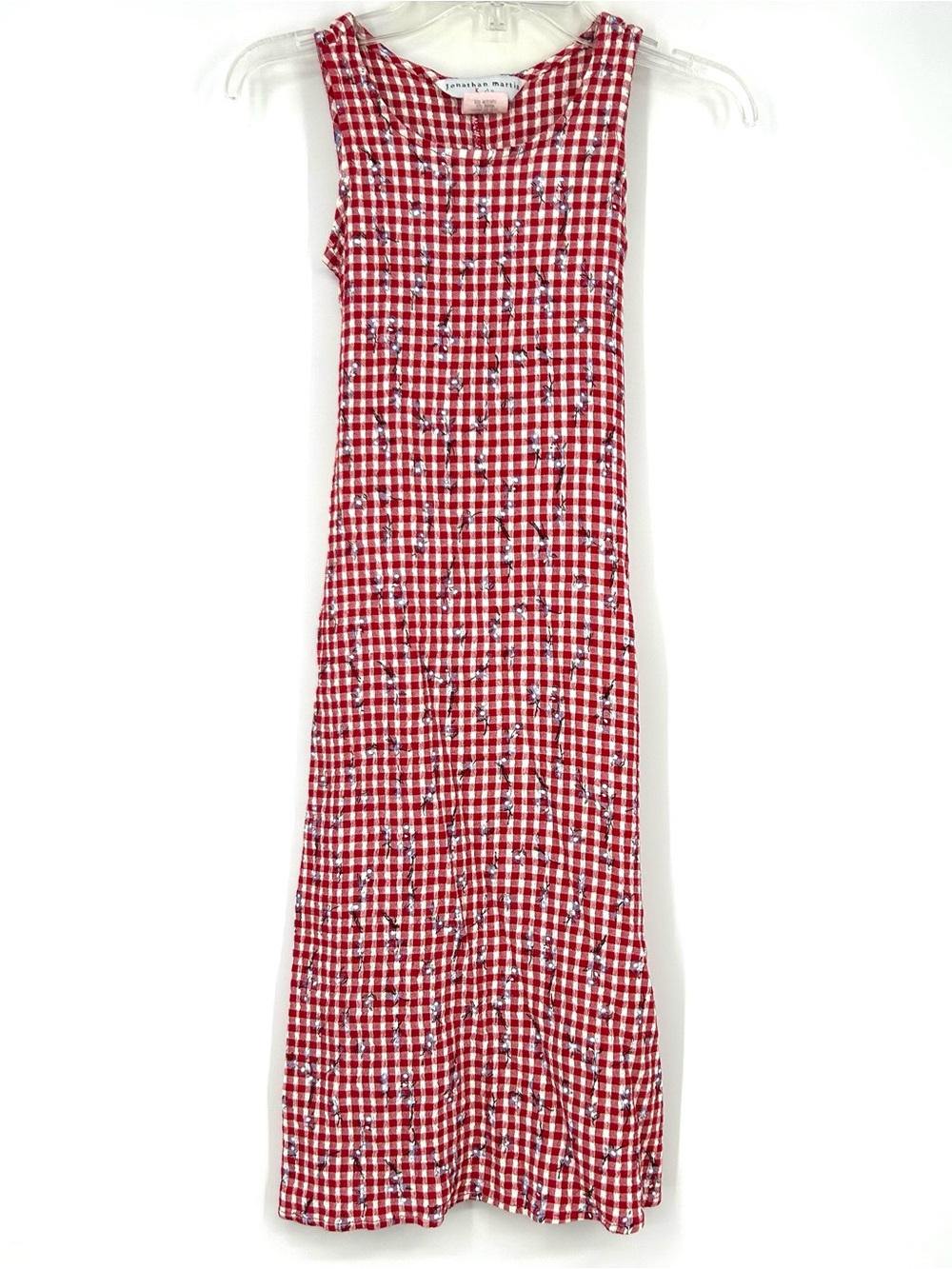 Vintage Jonathan Martin Gingham Plaid Dress Red